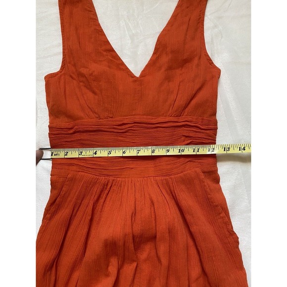 Edme & Esyllte Anthropologie Orange Sleeveless V-Neck Lined Maxi Dress Sz 0 - Picture 7 of 11
